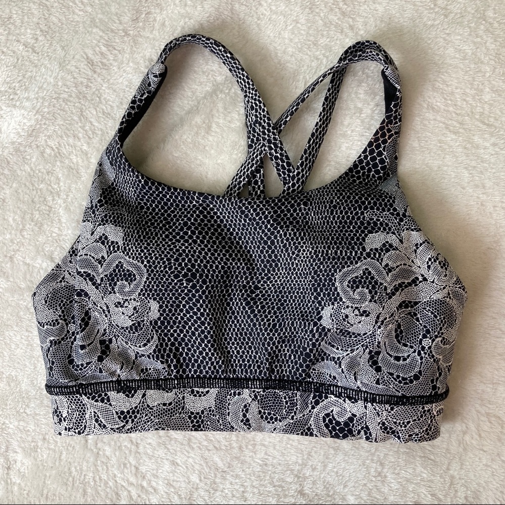 Lululemon Energy Bra - Inked Ice Grey Black